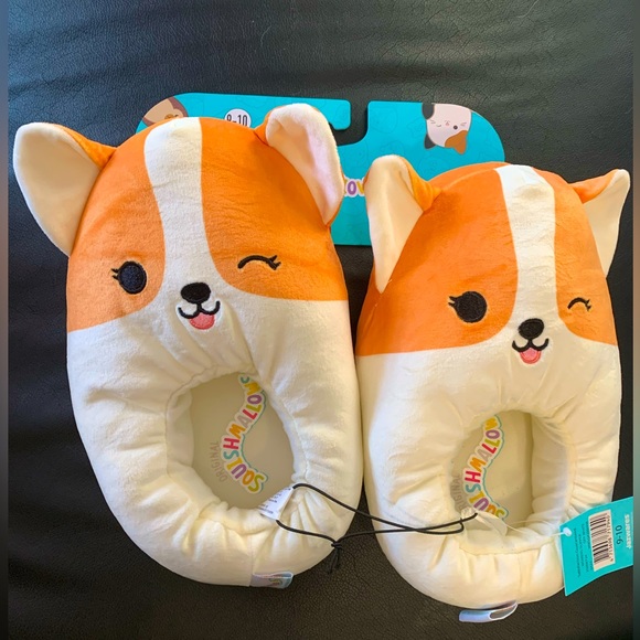 Squishmallows Shoes - SQUISHMALLOW Regina Corgi SLIPPERS KELLYTOY Plush Dog Rare Adult Size Women